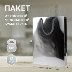 Пакет серебро, 25*35*10, ПЛ 19/1/2