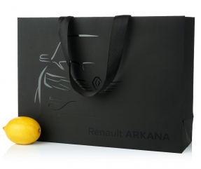 Renault – бумажные пакеты из черной Испиры 250 гр.м2 с Уф-лаком