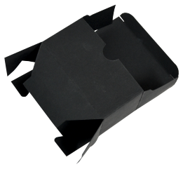 Самосборная коробка под визитки,бумага-Sirio Black с фактурой "лен" 290 гр